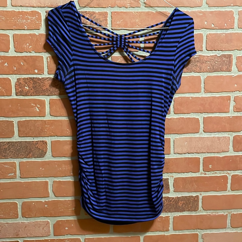 Blue and Black striped top